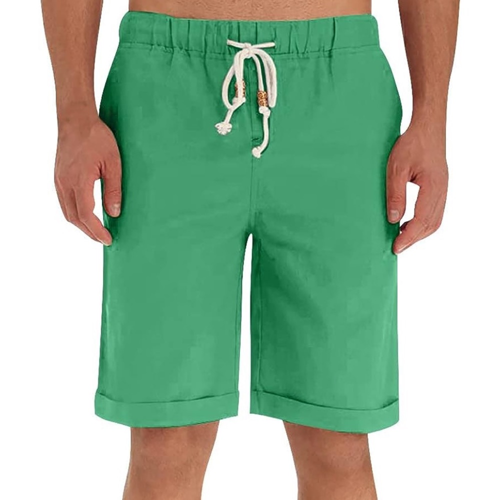 Amazon Essentials Twill Green Drawstring Shorts XL NWT